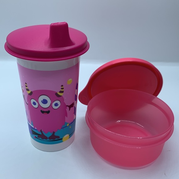 Tupperware Big Bell Zou Monster Tumbler Sippy Cup with Snack Cup - Picture 2 of 6